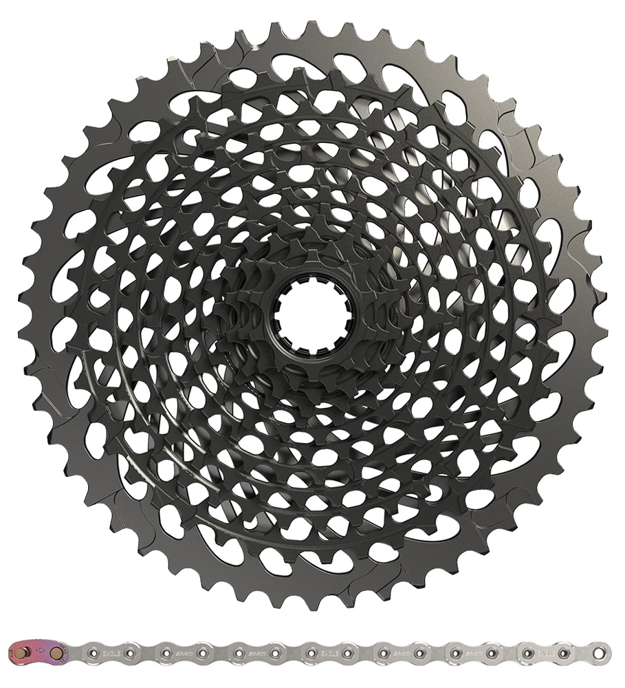 SRAM X01 Eagle Wear Set XG-1295 Cassette + PC X01 Eagle Chaîne 12 Vitesses 3 SRAM X01 Eagle Wear Set XG-1295 Cassette + PC X01 Eagle Chaîne 12 Vitesses