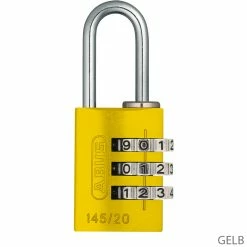 Abus 145/20 B/DFNLI Serrure à Combinaison -Vélo Soldes 46552ABUS145 20B DFNLI Zahlenschloss gelb