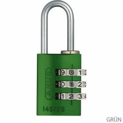 Abus 145/20 Serrure à Combinaison Lock-Tag -Vélo Soldes 46608ABUS145 20LockTagZahlenschloss gruen