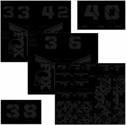 Fox Racing Kit D'autocollants Custom Fork Et Shox 2021 10 Fox Racing Kit D'autocollants Custom Fork Et Shox 2021 -Vélo Soldes 803 01 732 FOX Decal 2021 AM Custom Fork and Shock Kit Stealth Black 2