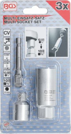 BGS Technic Multi-usages Avec Jeu D'adaptateurs 3 Pièces -Vélo Soldes BGS technic 92533 09 Multi Einsatz mit Adapter Satz 3 teilig