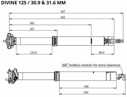 BikeYoke Tige De Selle Divine 30,9 Vario -Vélo Soldes BikeYoke Dimensions Divine1250sE91YsYCDw6A