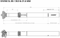 BikeYoke Tige De Selle Divine SL 31,6 Vario 13 BikeYoke Tige De Selle Divine SL 31,6 Vario -Vélo Soldes BikeYoke Dimensions Divine SL80