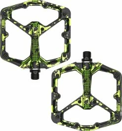 Crankbrothers Pédales à Plateforme Stamp 7 Splatter Limited Edition -Vélo Soldes CrankBrothers Stamp 7 LARGE SPLATTER GREEN