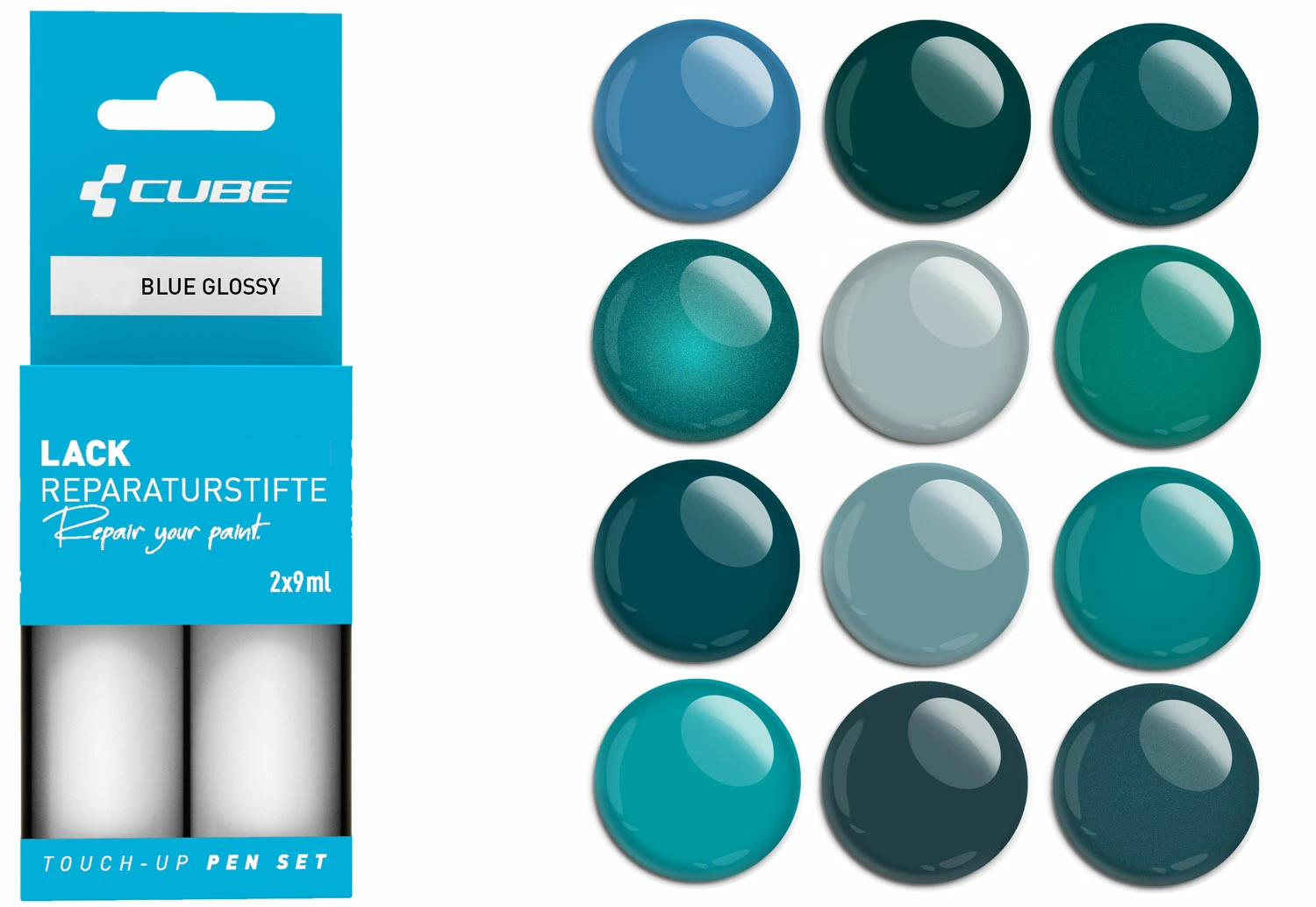 Cube Kit De Réparation De Peinture BLUE Glossy 3 Cube Kit De Réparation De Peinture BLUE Glossy