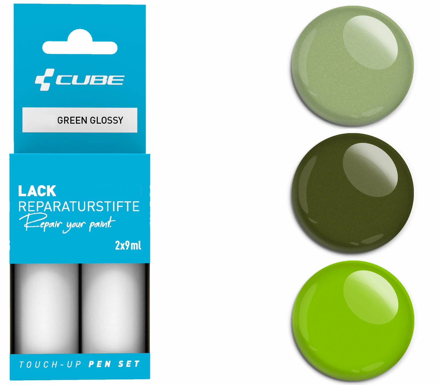 Cube Kit De Réparation De Peinture GREEN Glossy 3 Cube Kit De Réparation De Peinture GREEN Glossy