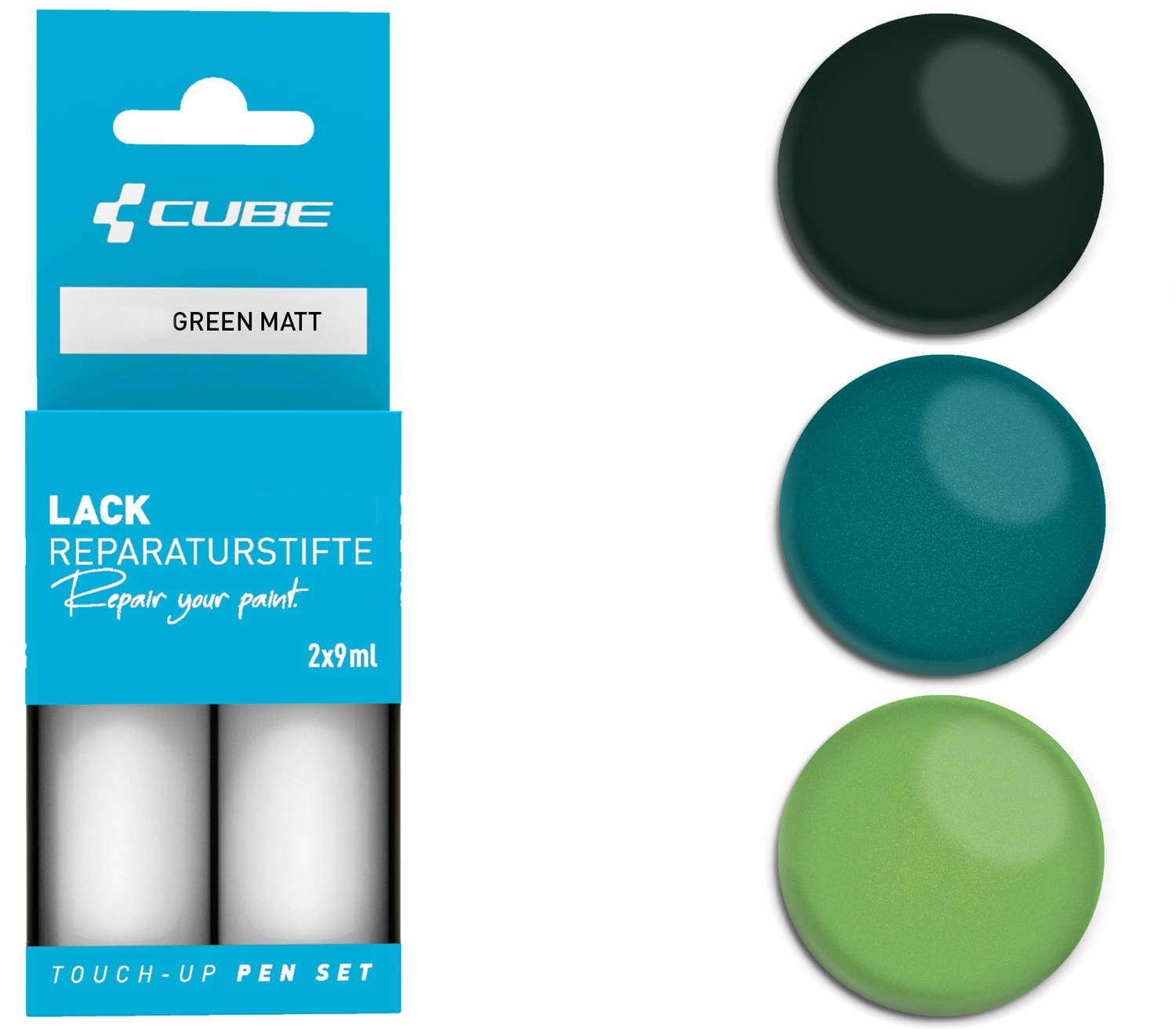 Cube Kit De Réparation De Peinture GREEN Matt 3 Cube Kit De Réparation De Peinture GREEN Matt