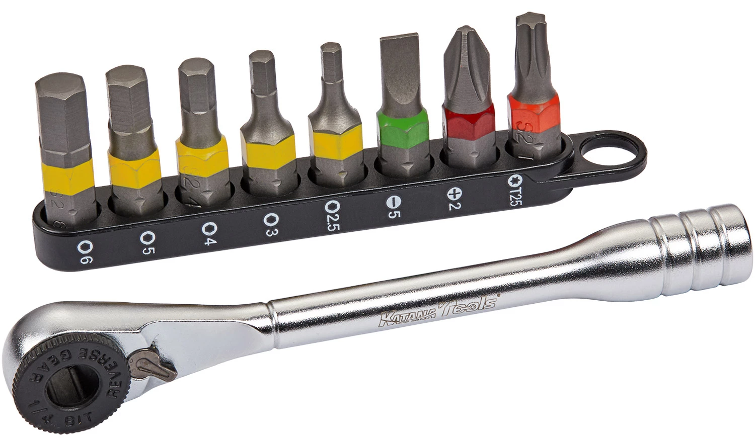 Katana Mini-cliquet, Y Compris Jeu D'embouts 9 Pièces 3 Katana Mini-cliquet, Y Compris Jeu D'embouts 9 Pièces