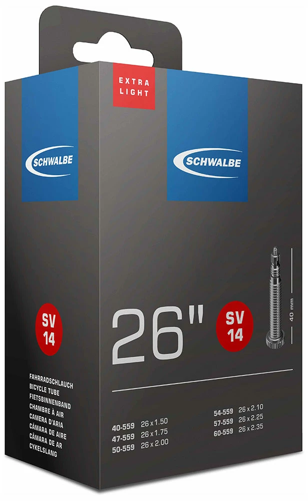 Schwalbe Chambre à Air SV 14 ExtraLight Pour 26 3 Schwalbe Chambre à Air SV 14 ExtraLight Pour 26
