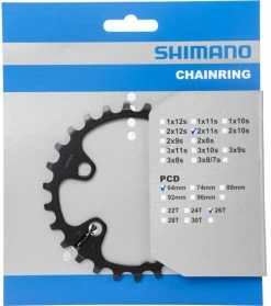 Shimano DEORE FC-M5100-2/M5100-B2 2x11 Vitesses Plateau 10 Shimano DEORE FC-M5100-2/M5100-B2 2x11 Vitesses Plateau -Vélo Soldes Shimano DEORE FC M5100 2 M5100 B2 26T Kettenblatt Y0LB26000 a