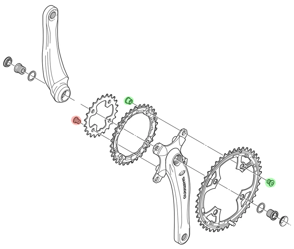 Shimano DEORE Vis De Plateau Pour FC-M540 (4 Pièces) 6 Shimano DEORE Vis De Plateau Pour FC-M540 (4 Pièces) – Image 4