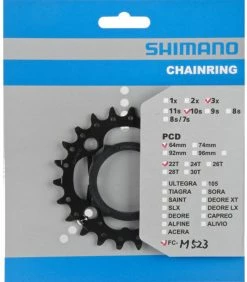 Shimano FC-M523 Plateau De Pédalier -Vélo Soldes Shimano FC M523 Kettenblatt 22T Y1PY98010