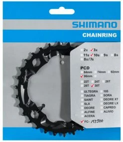 Shimano FC-MT500 Plateau De Pédalier 7 Shimano FC-MT500 Plateau De Pédalier -Vélo Soldes Shimano FC MT500 Kettenblatt 30T AN Y1VB98010