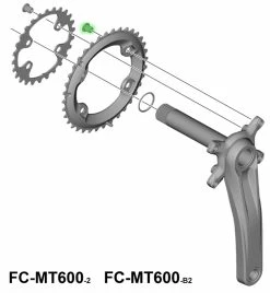 Shimano Vis De Plateau Pour FC-MT600-2/MT610 (4 Pièces) 6 Shimano Vis De Plateau Pour FC-MT600-2/MT610 (4 Pièces) -Vélo Soldes Shimano Kettenblattschrauben fur FC MT600 2