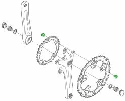 Shimano Vis De Plateau SORA/CLARIS (5 Pièces) -Vélo Soldes Shimano SORA CLARIS Kettenblattschrauben 5 Stuck Y1P298030 c