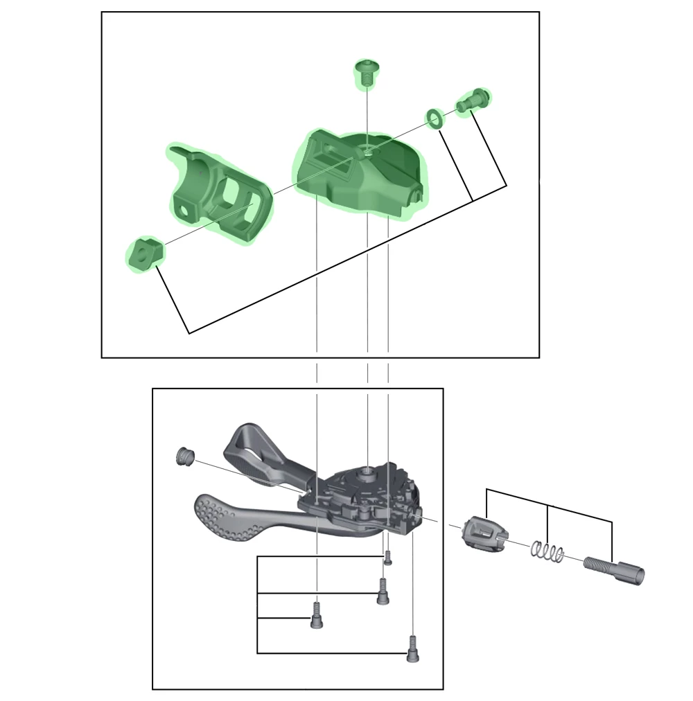 Shimano Couverture De Boîtier Pour SL-M8000 I-Spec II Gauche 4 Shimano Couverture De Boîtier Pour SL-M8000 I-Spec II Gauche – Image 2