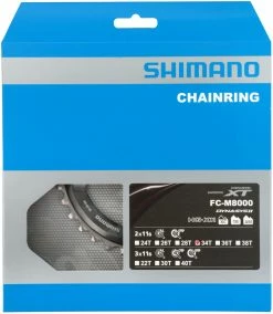 Shimano Plateau XT FC-M8000 2 Vitesses 34 Dents (BB) 9 Shimano Plateau XT FC-M8000 2 Vitesses 34 Dents (BB) -Vélo Soldes Shimano XT 2 fach Kettenblatt FC M8000 34 Zahne BB Y1RL98070 c