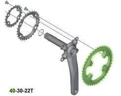 Shimano XT Plateau 3 Vitesses Pour FC-M8000 40 Dents (BA) 8 Shimano XT Plateau 3 Vitesses Pour FC-M8000 40 Dents (BA) -Vélo Soldes Shimano XT 3 fach Kettenblatt FC M8000 40 Zahne BA Y1RL98050 c