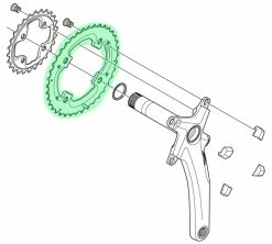 Shimano XTR Plateau 2x10 Vitesses Pour FC-M980 38 Dents (AH) -Vélo Soldes Shimano XTR 2x10 fach Kettenblatt FC M980 38 Zahne AH