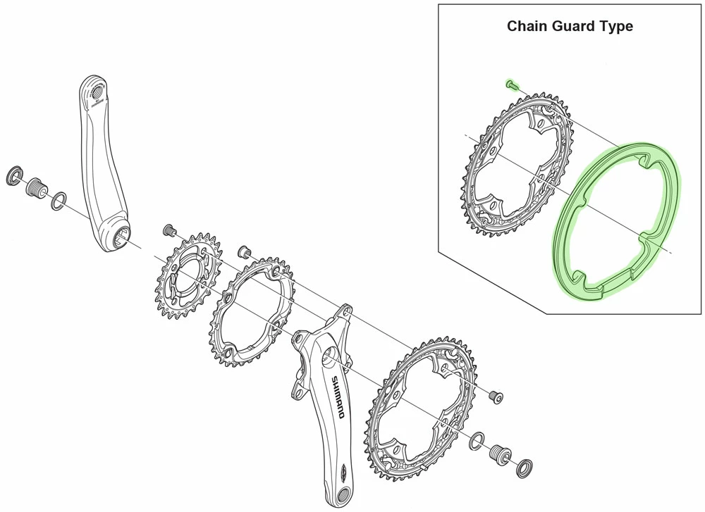 Shimano Anneau De Protection De Chaîne Avec Vis Pour FC-M522/FC-M552 4 Shimano Anneau De Protection De Chaîne Avec Vis Pour FC-M522/FC-M552 – Image 2