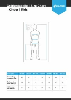 Cube Junior - Kid's Cycling Shorts With Pad -Vélo Soldes Sizing Cube Kinder 18