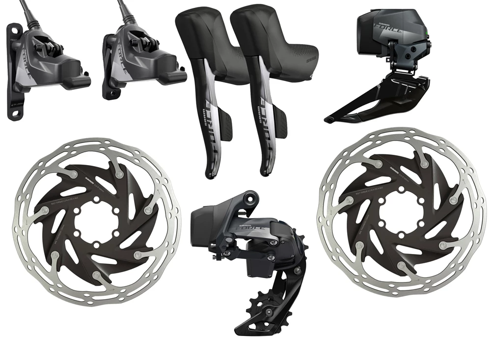 SRAM Force ETap AXS 2x12 Vitesses HRD Kit électronique FlatMount 3 SRAM Force ETap AXS 2x12 Vitesses HRD Kit électronique FlatMount