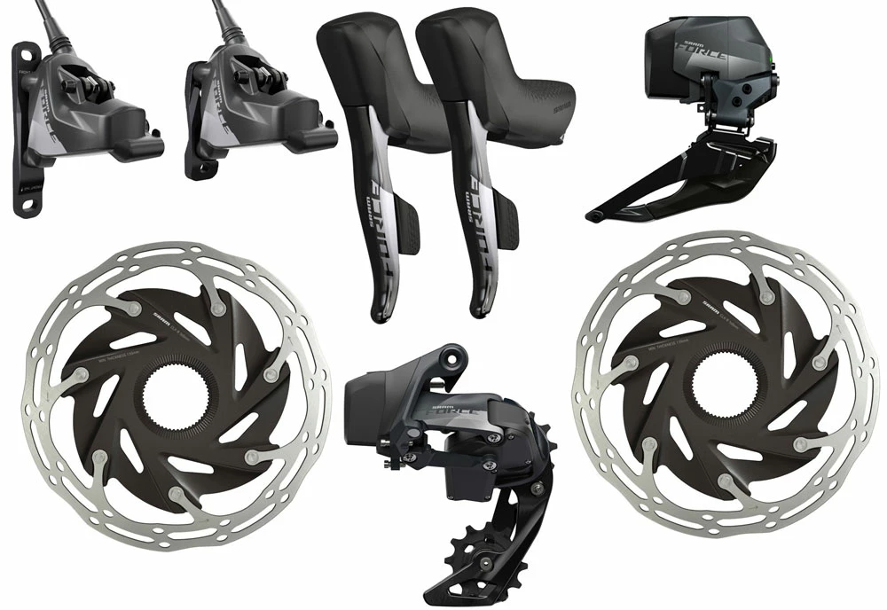 SRAM Force ETap AXS 2x12 Vitesses HRD Kit électronique FlatMount CL 3 SRAM Force ETap AXS 2x12 Vitesses HRD Kit électronique FlatMount CL