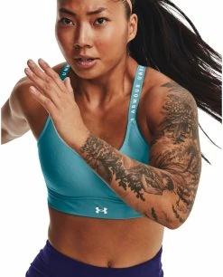 Under Armour Infinity Mid Covered - Soutien-gorge De Sport -Vélo Soldes UA Infinity Mid Bra 1363353 433 4