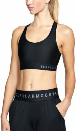 Under Armour Mid Keyhole - Sports Bra -Vélo Soldes UA Mid Keyhole Sport BH 1307196 001 2
