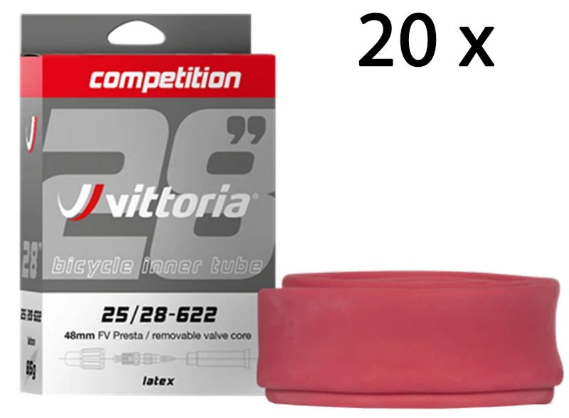 Vittoria Latex De Compétition 25/28-622 Tube De 48mm (20 Pièces) 3 Vittoria Latex De Compétition 25/28-622 Tube De 48mm (20 Pièces)