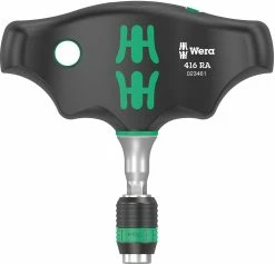 Wera 416 RA Manche En T Avec Fonction Cliquet Et Mandrin à Serrage Rapide Rapidaptor