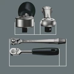 Wera 8004 A Cliquet Zyklop Metal Avec Levier D'inversion, à Carré 1/4" 9 Wera 8004 A Cliquet Zyklop Metal Avec Levier D'inversion, à Carré 1/4" -Vélo Soldes Wera 8004 A Zyklop Metal Knarre 4013288174024 1