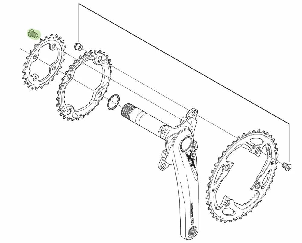 Shimano 105/XT Vis De Plateau Intérieur 4 Shimano 105/XT Vis De Plateau Intérieur – Image 2