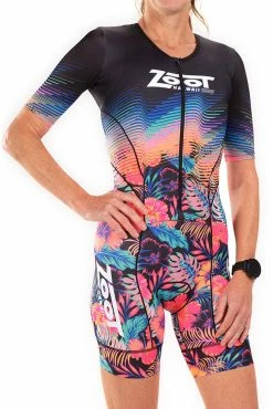 ZOOT LTD Tri Aero Full-Zip Racesuit - Maillot Une Pièce Pour Femmes Avec Rembourrage