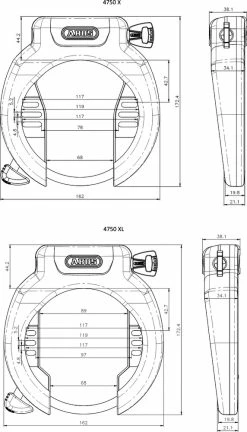 Abus Antivol De Cadre Pro Amparo 4750 XL NR -Vélo Soldes abus 69353 20113958 Pro Amparo 4750 XL NR Rahmenschloss 3