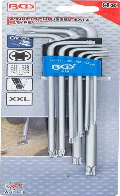 BGS Technic Jeu De Clés Mâles Coudées Extra-longues Pour Torx 9 Pièces -Vélo Soldes bgs technic 819 20126176 Winkelschlussel Satz extra lang fur Torx 9 teilig 5