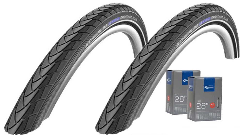 Schwalbe Marathon Plus 37-622 + Chambre à Air SV17 Set 3 Schwalbe Marathon Plus 37-622 + Chambre à Air SV17 Set
